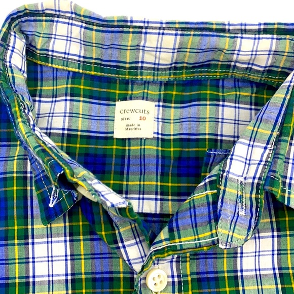 CREWCUTS Check Button Down Shirt Boys 10 - Picture 3 of 7